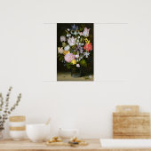 Poster Vie morte avec fleurs (Cuisine)