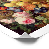 Poster Vie morte avec fleurs et fruits (Coin)