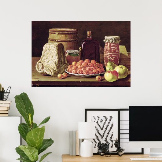 Poster Vie morte avec Fruit et Fromage (Bureau à domicile)