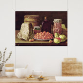 Poster Vie morte avec Fruit et Fromage (Cuisine)