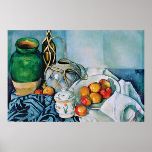 Poster Vie morte avec les pommes, Paul Cézanne (Devant)