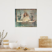 Poster Vie morte avec oeufs et pousses (Cuisine)