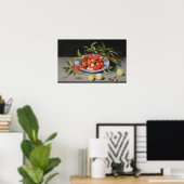 Poster Vie morte des cerises et des pêches (Bureau à domicile)