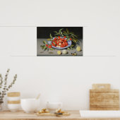Poster Vie morte des cerises et des pêches (Cuisine)