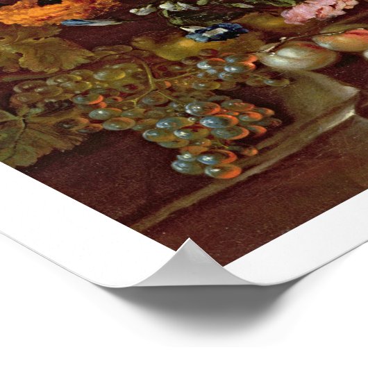 Poster Vie morte des fleurs dans un panier (Coin)