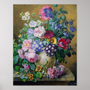 Poster Vie morte des fleurs d'été
