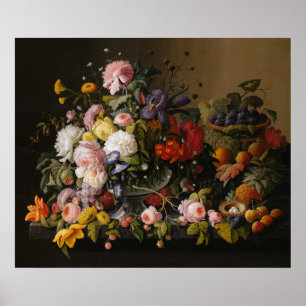 Poster Vie morte des fleurs et des fruits de Severin Roes
