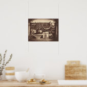 Poster Vie morte des instruments de musique (Cuisine)