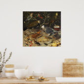 Poster Vie morte des oiseaux et des insectes, 1637 (Cuisine)