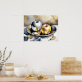 Poster Vie morte des pommes d'argent et d'or (Cuisine)