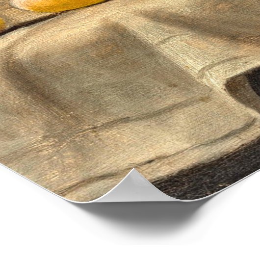 Poster Vie morte, Pommes, Raisins, Poils De Pierre De Bar (Coin)