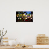 Poster Vie nocturne sur Ocean Drive, South Beach, Miami (Cuisine)
