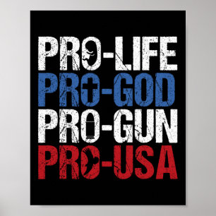 Poster Vie Pro Dieu Arme États-Unis Conservateur Républic