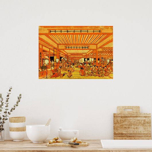 Poster Vie sociale à Shin Yoshiwara 1772 (Cuisine)