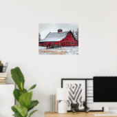 Poster Vieille Barne Rouge (Bureau à domicile)