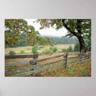 Poster Vieille Clôture Dans Une Ferme