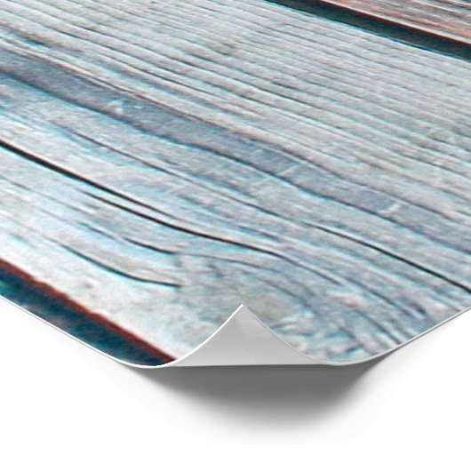 Poster Vieille clôture en bois peinte de couleur différen (Coin)