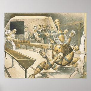 Poster Vieille école de bowling SUPÉRIEUR