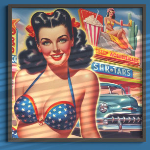 Poster Vieille école des années 1950