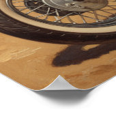 Poster vieille école Retro Pin-up fille sur moto (Coin)