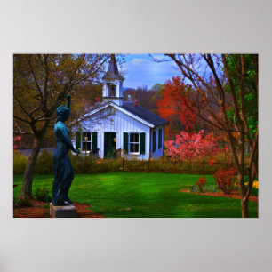 Poster Vieille église de cimetière de Lynchburg