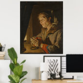 Poster "Vieille Femme En Train De Prier" (Bureau à domicile)
