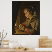 Poster "Vieille Femme En Train De Prier" (Cuisine)