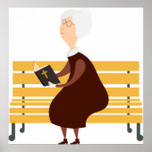 Poster Vieille Femme Lectant La Bible (Devant)