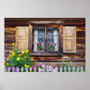 Poster Vieille fenêtre du gîte