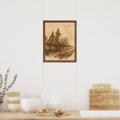Poster Vieille gare. Art ferroviaire pour Train Lover. (Cuisine)