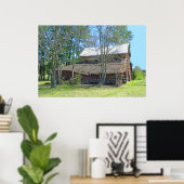 Poster Vieille grange et tracteur (Bureau à domicile)