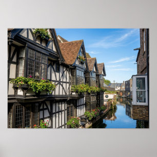 Poster Vieille Maison des Tisserands sur la rivière Stour