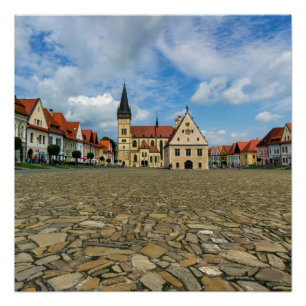 Poster Vieille place dans Bardejov, Slovaquie