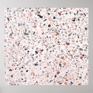 Poster Vieille texture terrazzo, motif d'hamper.