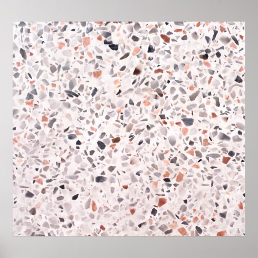 Poster Vieille texture terrazzo, motif d'hamper. (Devant)