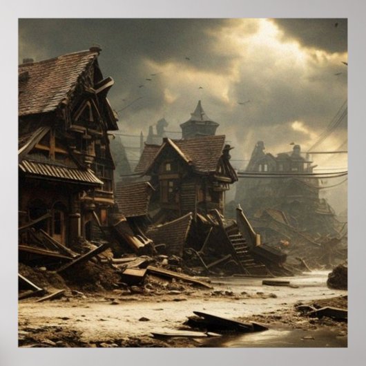 Poster Vieille Ville abandonnée du XIXe siècle Main Stree (Devant)