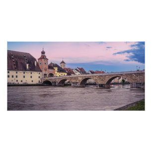 Poster Vieille ville historique en Ratisbonne, Allemagne