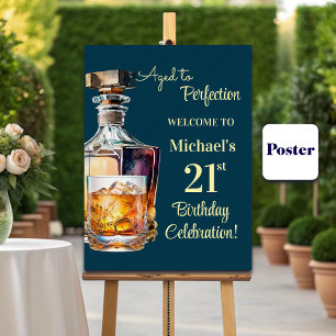 Poster Vieilli à la perfection Hommes 21e anniversaire Wh