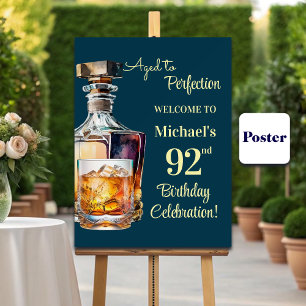 Poster Vieilli à la perfection Hommes 92e Whisky Annivers