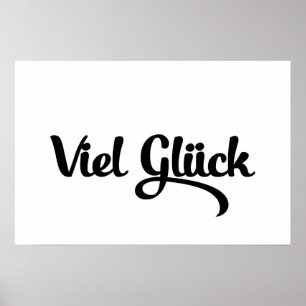 Poster Viel Glück Bonne Chance Langue Allemande