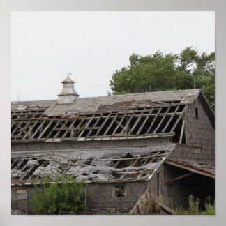Poster Vielle grange en toile