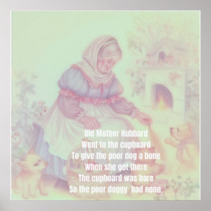 Poster Vielle mère Hubbard Nursery Rhyme