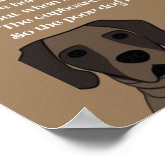 Poster Vielle Mère Hubbard rime chien mignon en marron (Coin)