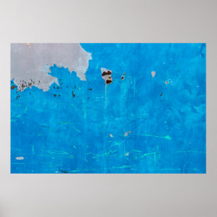 Poster Vielles portes en fer bleu rusty texture arrière -