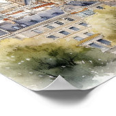 Poster Vienna Austria Panorama View Watercolor Painting (Coin)