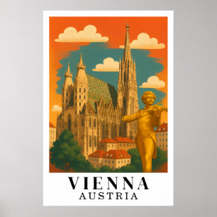 Poster Vienne Autriche Art de Voyage Vintage