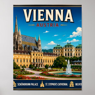 Poster 🏛️ Vienne Autriche Cadeau de voyage historique So
