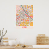 Poster Vienne - Autriche Chalk City Plan (Cuisine)