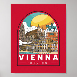 Poster Vienne Autriche Emblème rétro Voyage