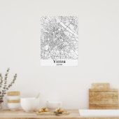 Poster Vienne Autriche Europe noire et blanche Plan de la (Cuisine)